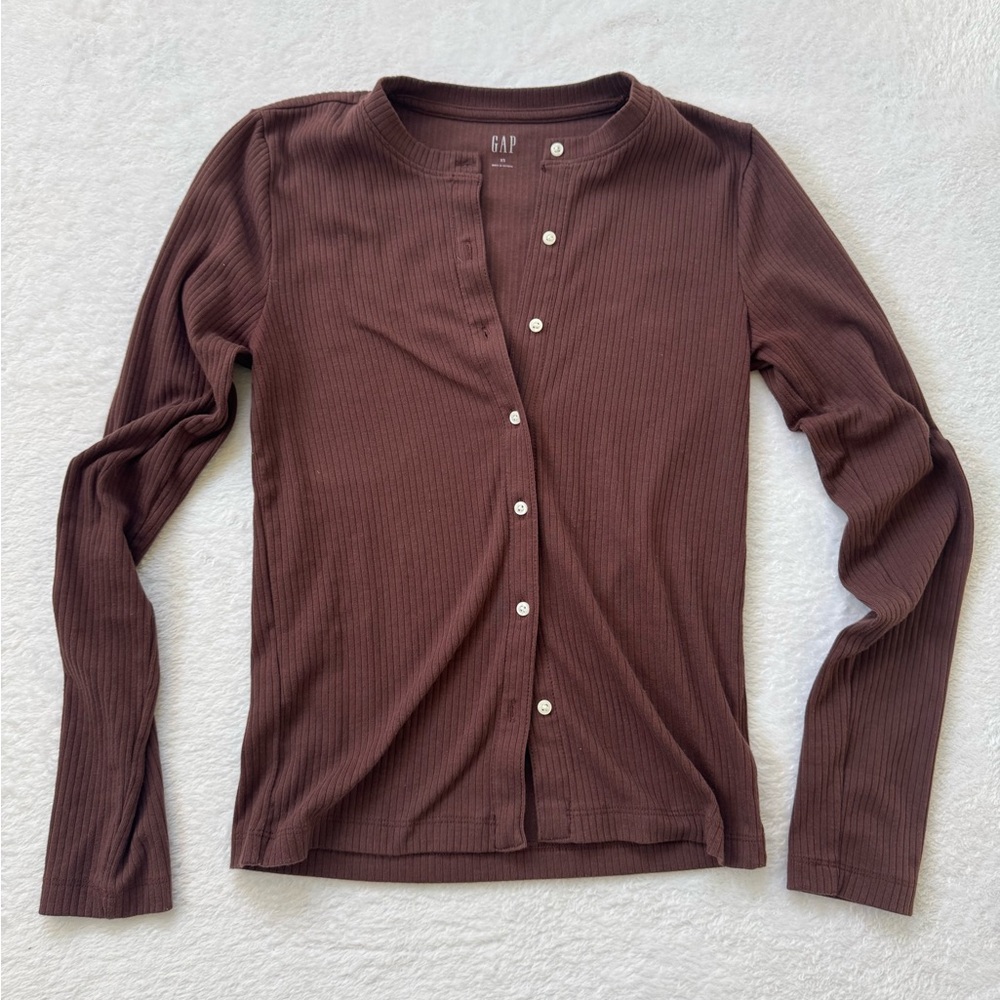GAP Women's Chocolate Button-Down Shirt
